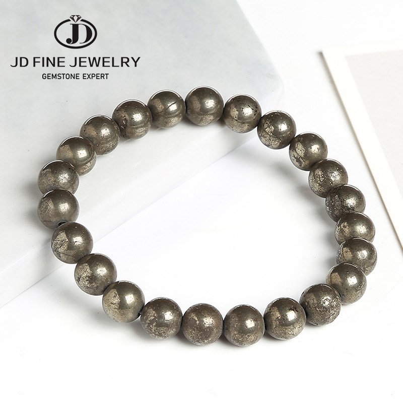 Yoga Fitness Tracker - JD Natural Pyrite Bead Bracelets Women