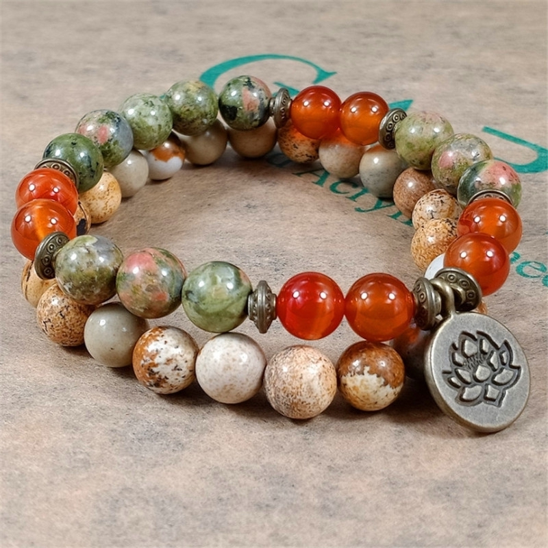 Yoga Fitness Tracker - Charm Stone Wrist Mala Healing Crystal
