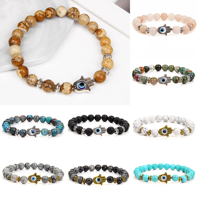 Yoga Fitness Tracker - Natural Stone Men Bracelet Fashion Beaded