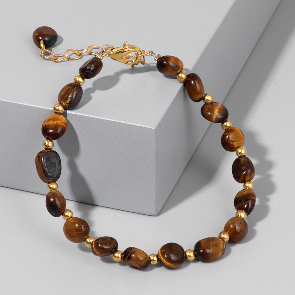 Yoga Fitness Tracker - Natural Tiger Eye Stone Bracelet Women