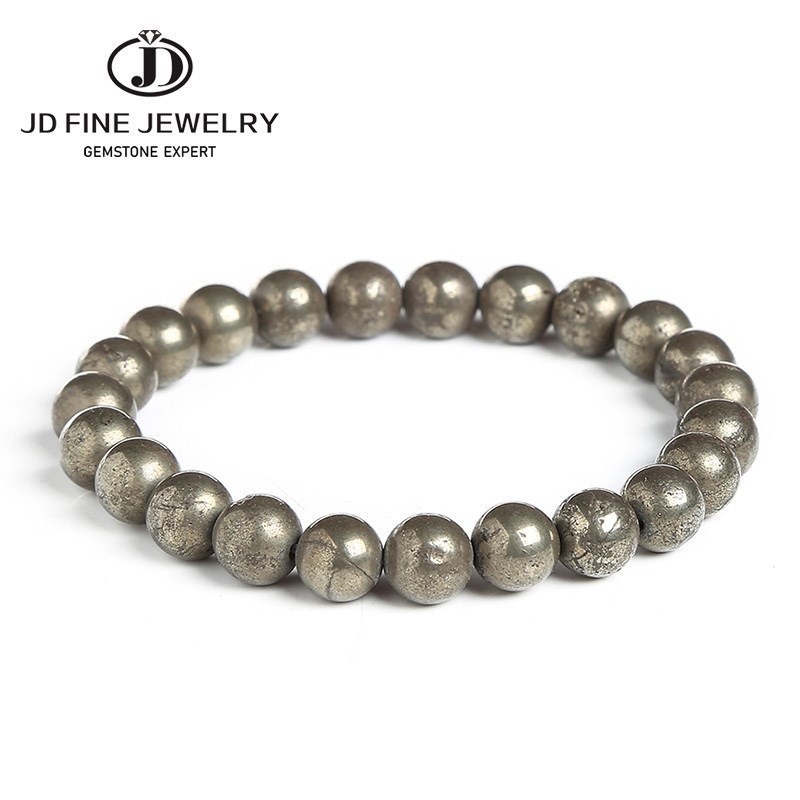 Yoga Fitness Tracker - JD Natural Pyrite Beaded Bracelets Women