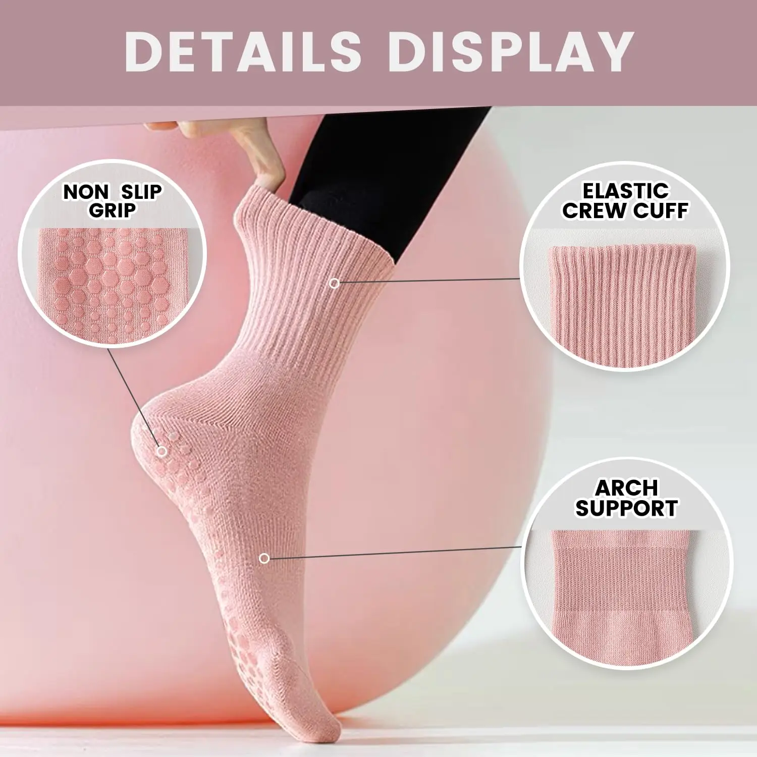 4 pairs of women's yoga socks, - Yoga & Fitness With Faye The Well Being Studio Abbots Langley review and price